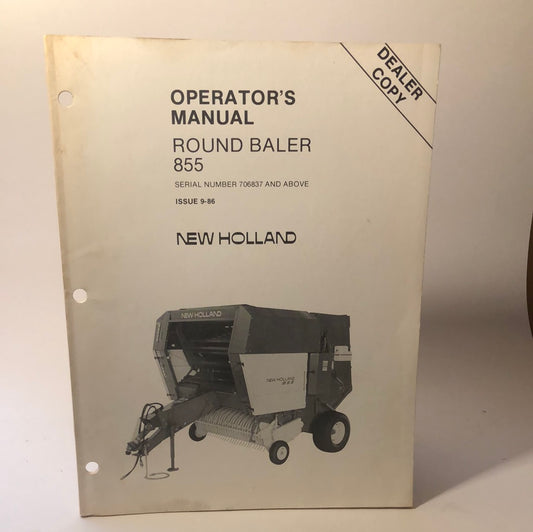 Sperry New Holland - Round Baler 855 - Operator's Manual