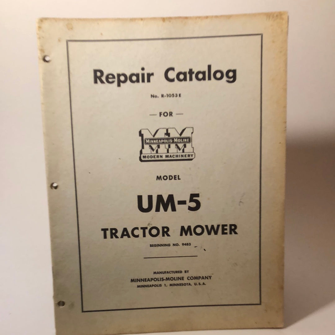 Minneapolis Moline - UM-5 Tractor Mower - Repair Catalog