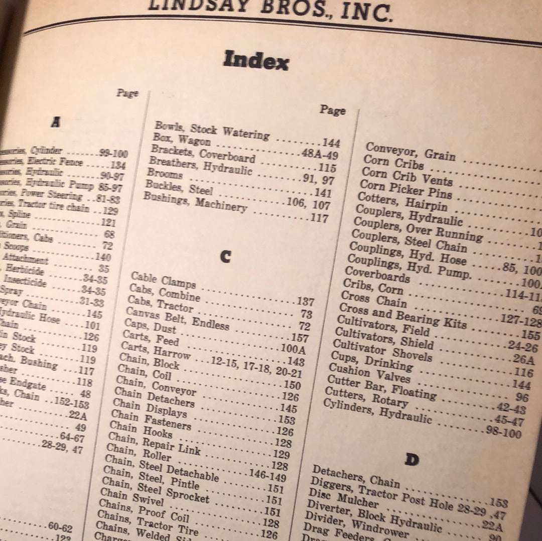 Lindsay General Catalog 100 - 1968 Farm Equipment