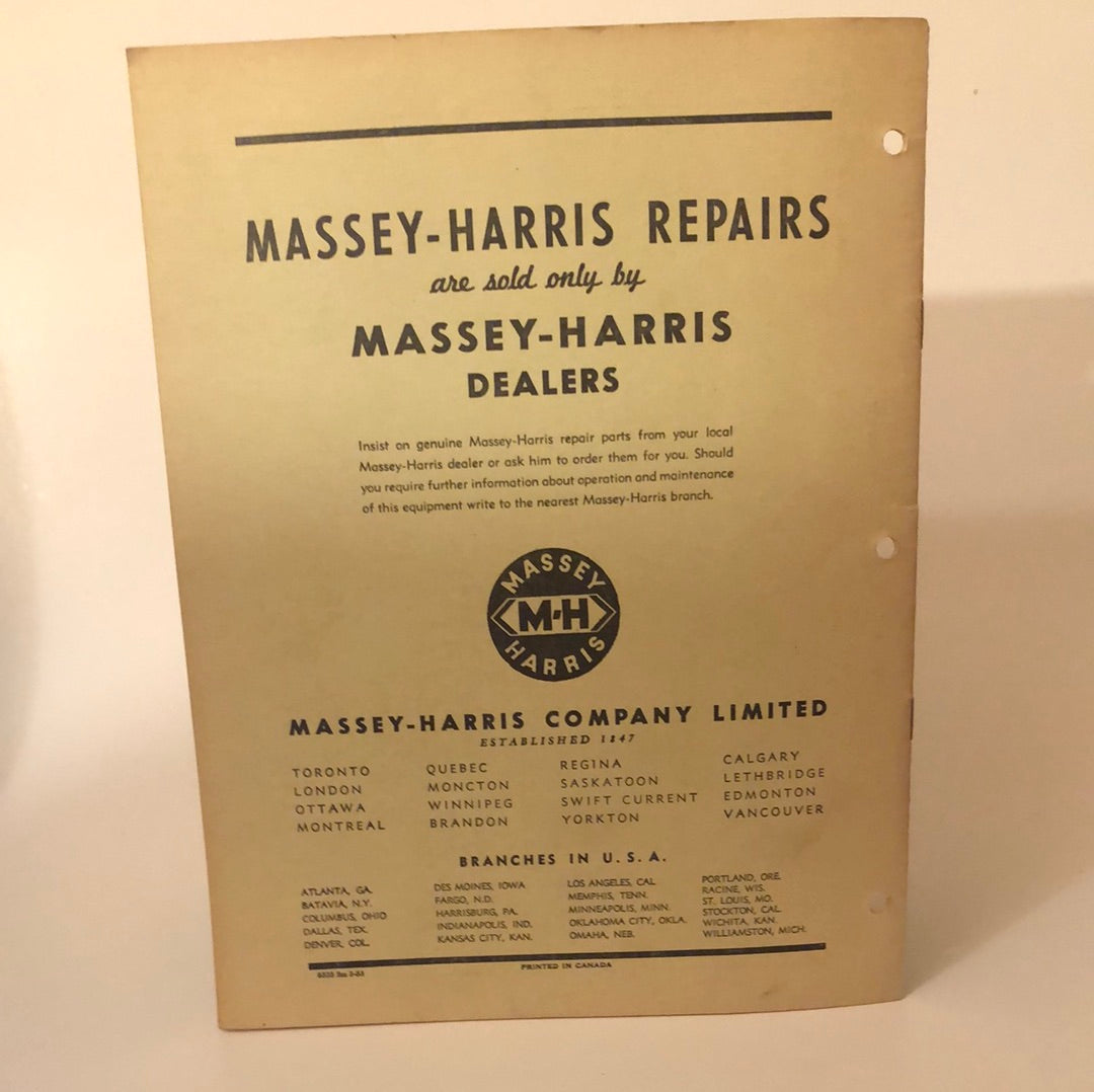 Massey-Harris No 15 Spreader - tractor drawn - Setting up & Operating Instructions