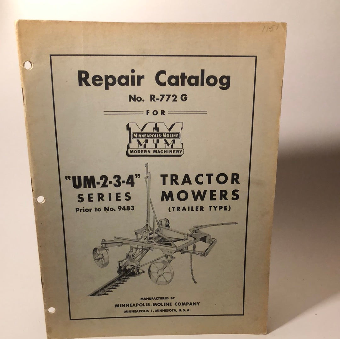 Minneapolis Moline - UM-2-3-4 Series Tractor Mowers - Repair Catalog