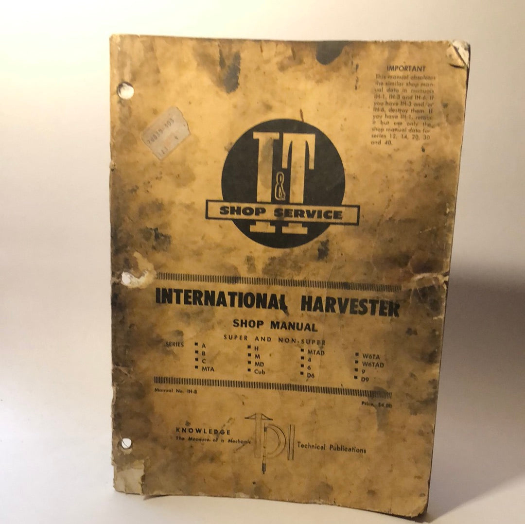 I&T Shop Service - International Harvester manual IH-8