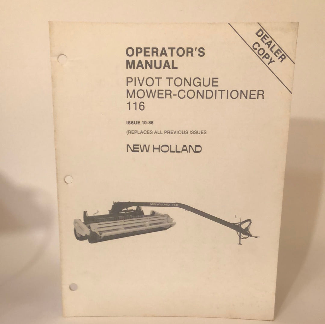 New Holland Pivot Tongue Mower-Conditioner 116 - Service Manual