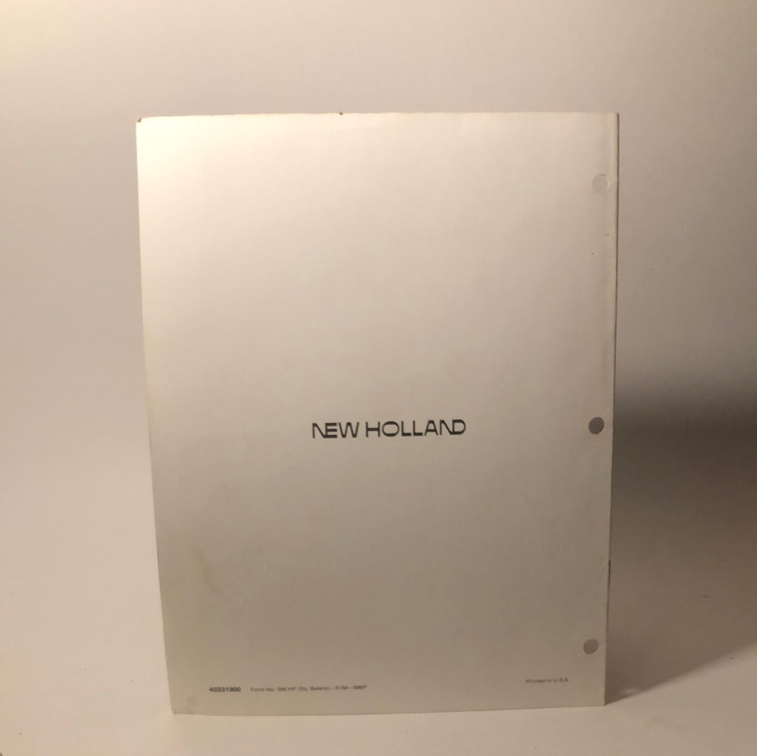 New Holland - Hydraformatic Pump on Square Balers - Dealer Copy Service Manual