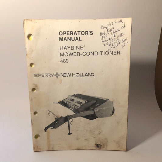 Sperry New Holland - Haybine Mower-Conditioner 489 operator’s manual