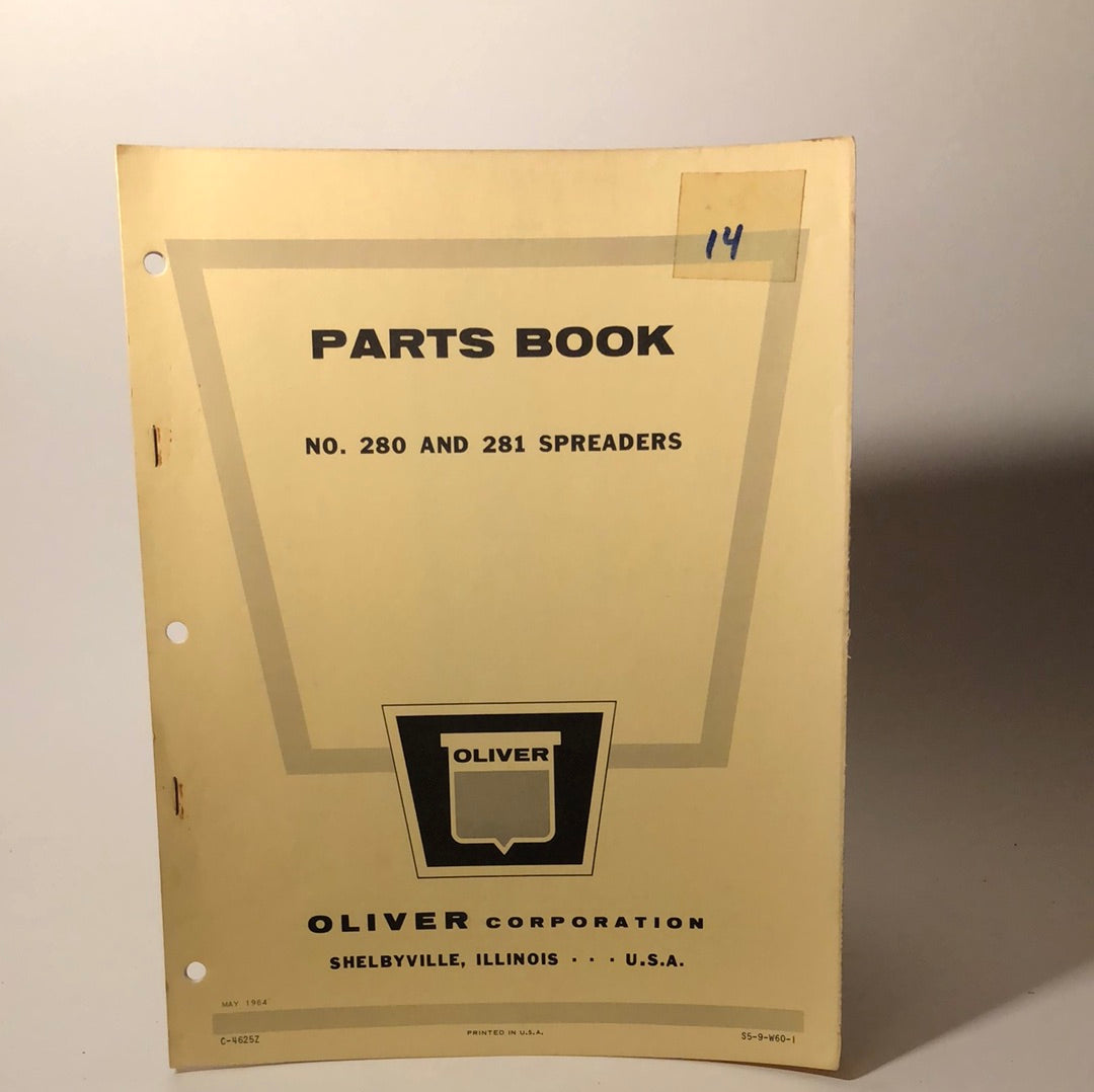 Oliver Parts Book No 280 & 281 Spreaders