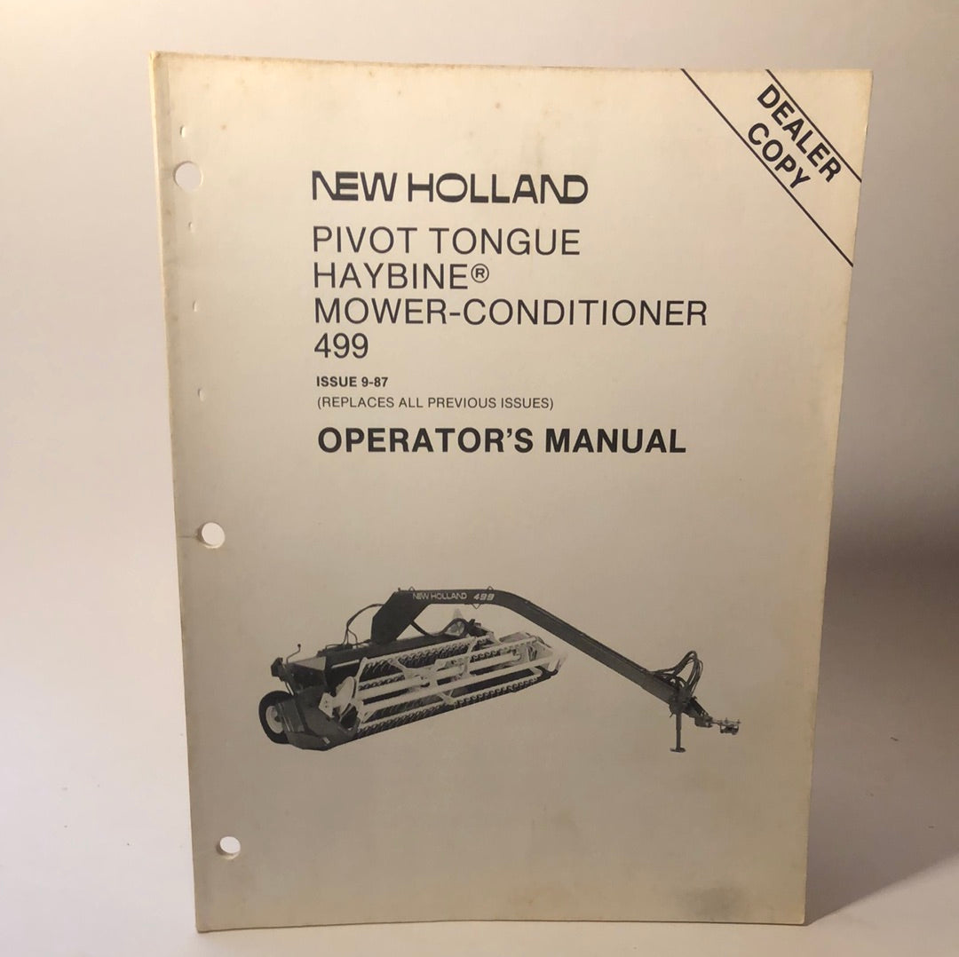 Sperry New Holland -Pivot Tongue Haybine Mower-Conditioner 499 - Operator's Manual