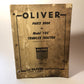 Oliver Parts Book Model FDE Crawler Tractor