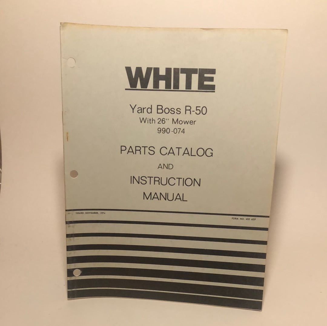 White Yard Boss with 26” Mower Parts catalog & Instruction manual