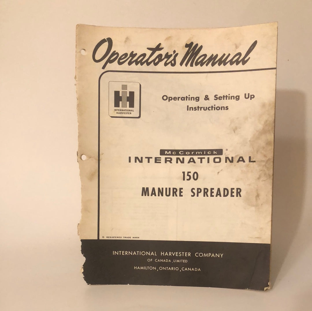 IH McCormick International 150 Manure Spreader - Operator's Manual