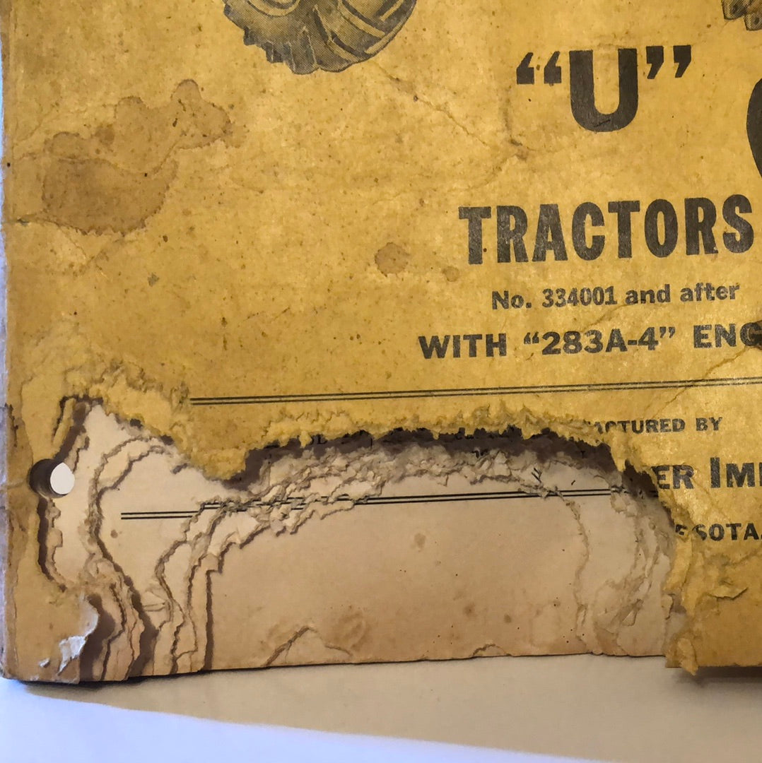 Minneapolis Moline - Universal, Standard & Cane "U" Tractors - Repair Catalog