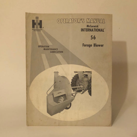 IH McCormick International No 356 Forge Blower - Operator's Manual