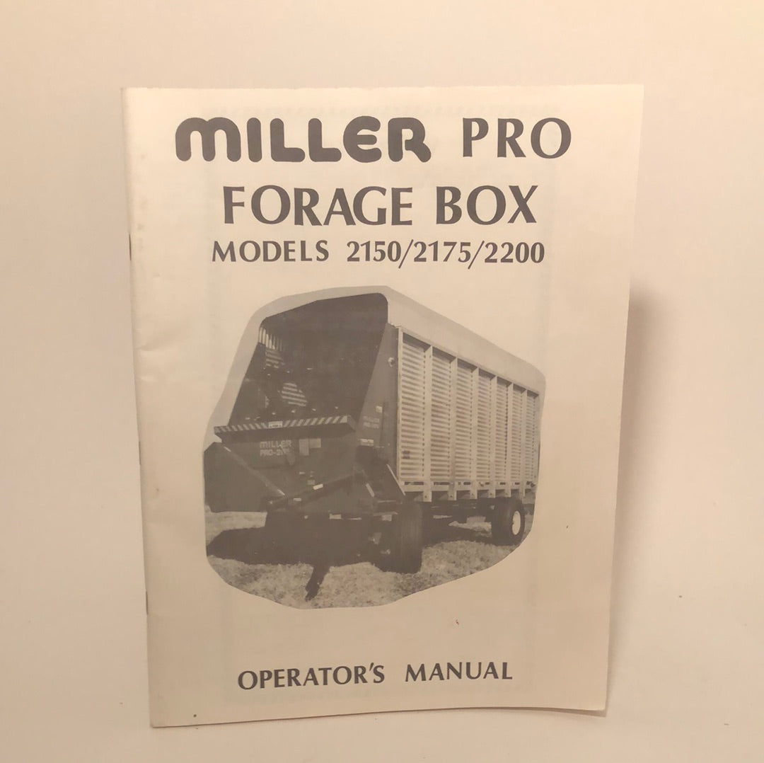 Miller Pro Forage Box operators manual