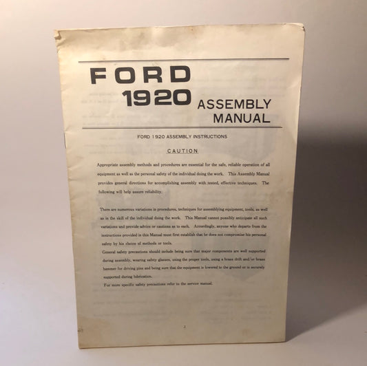 Ford 1920 Assembly Manual