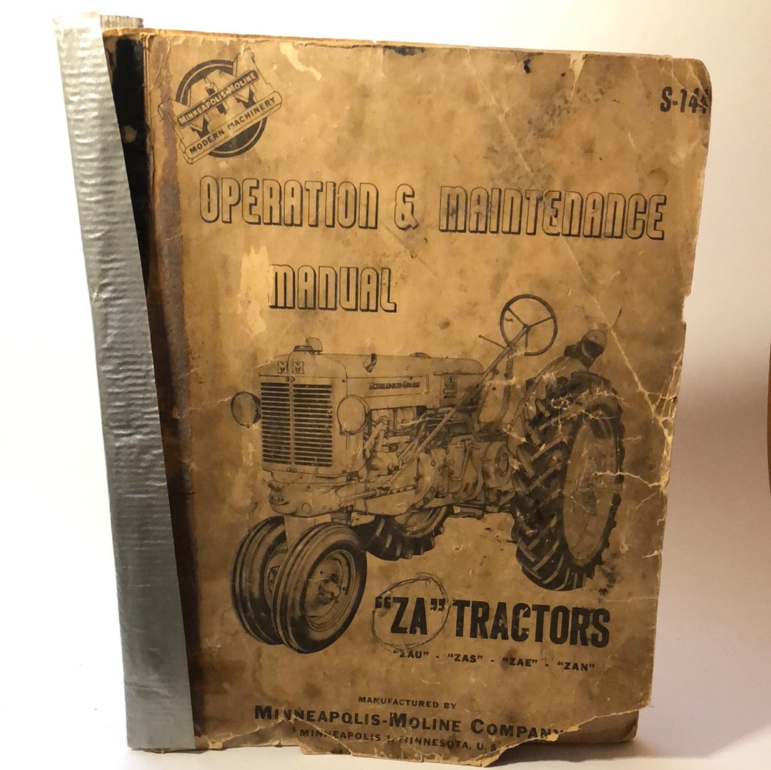 Minneapolis Moline ZA Tractors - Operation & Maintenance Manual