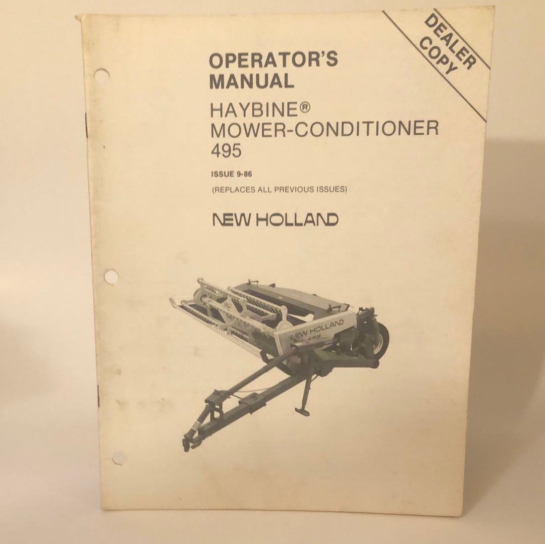 Sperry New Holland -Haybine Mower-Conditioner 495 - Operator's Manual