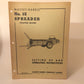 Massey-Harris No 15 Spreader - tractor drawn - Setting up & Operating Instructions