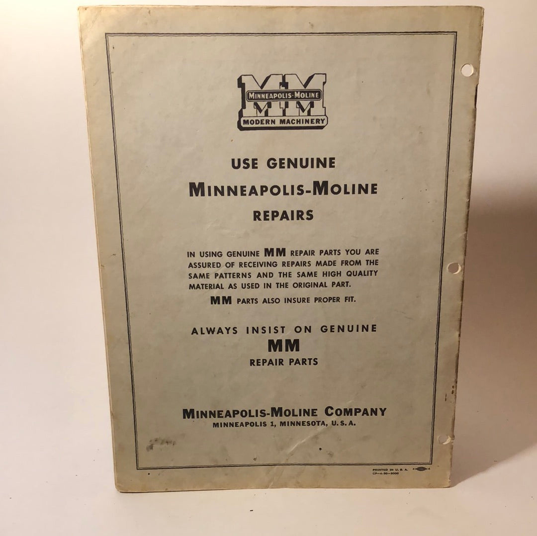 Minneapolis Moline - UM-5 Tractor Mower - Repair Catalog