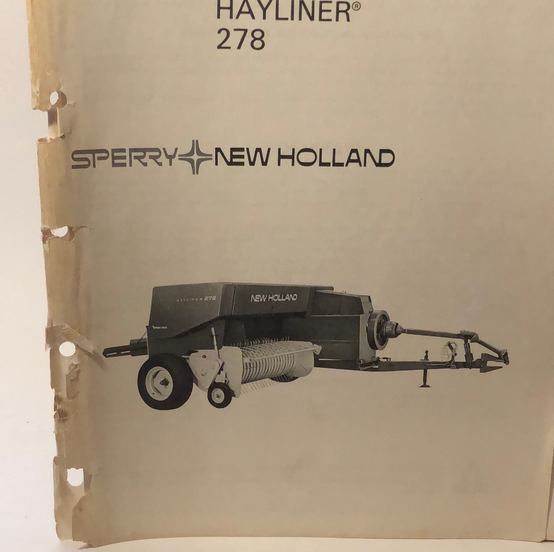 Sperry New Holland - Hayliner 278 - Operator's Manual