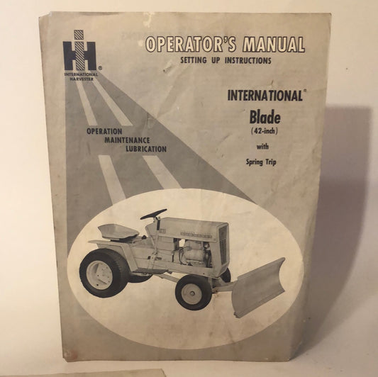 IH Combine International Blade (42") with Spring Trip - Operator's Manual Setting up Instructions