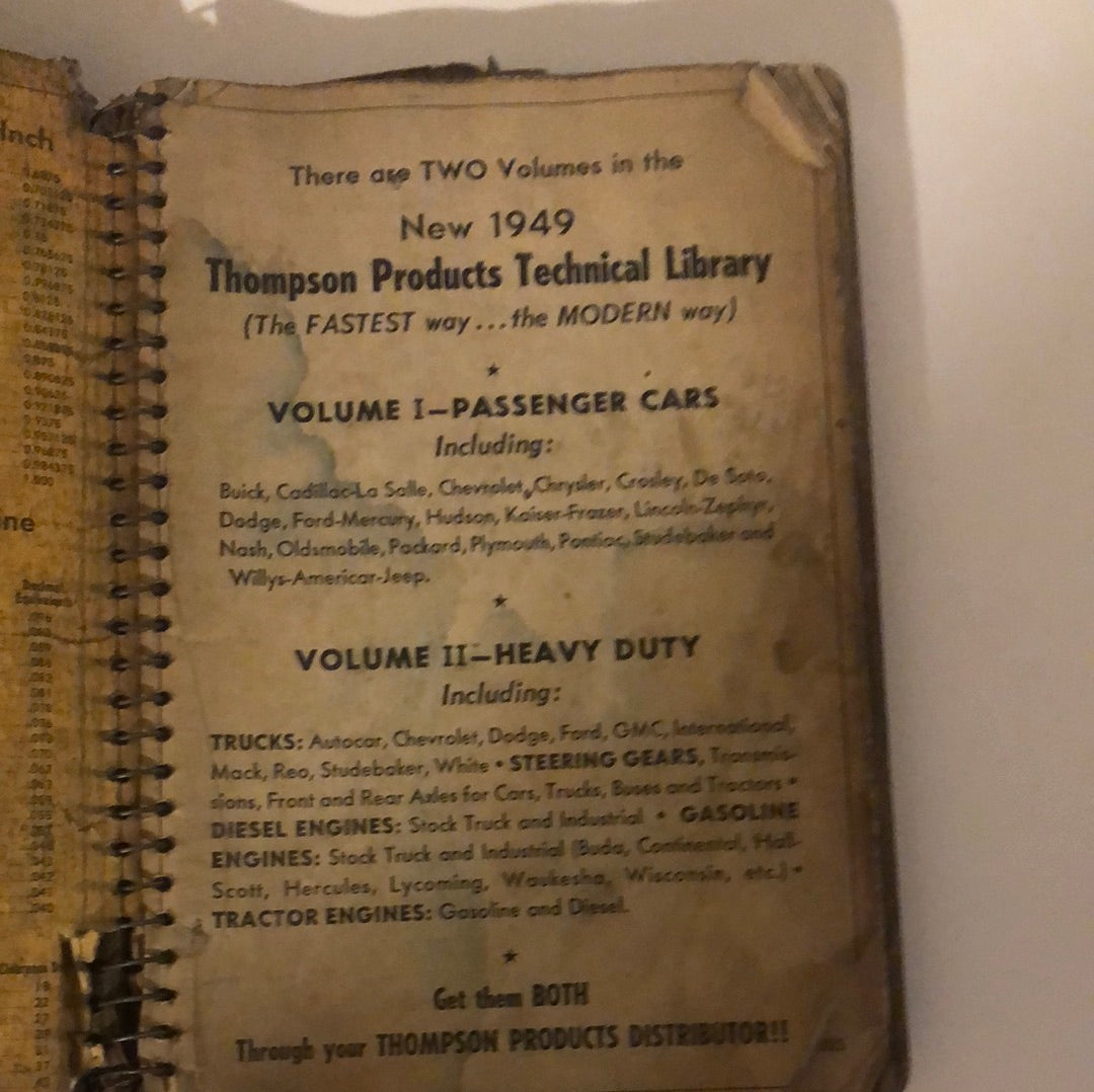 The New Thompson Repair & Tune-Up Manual 1940, 41, 42, 46, 47, 48 & 49 Volume II