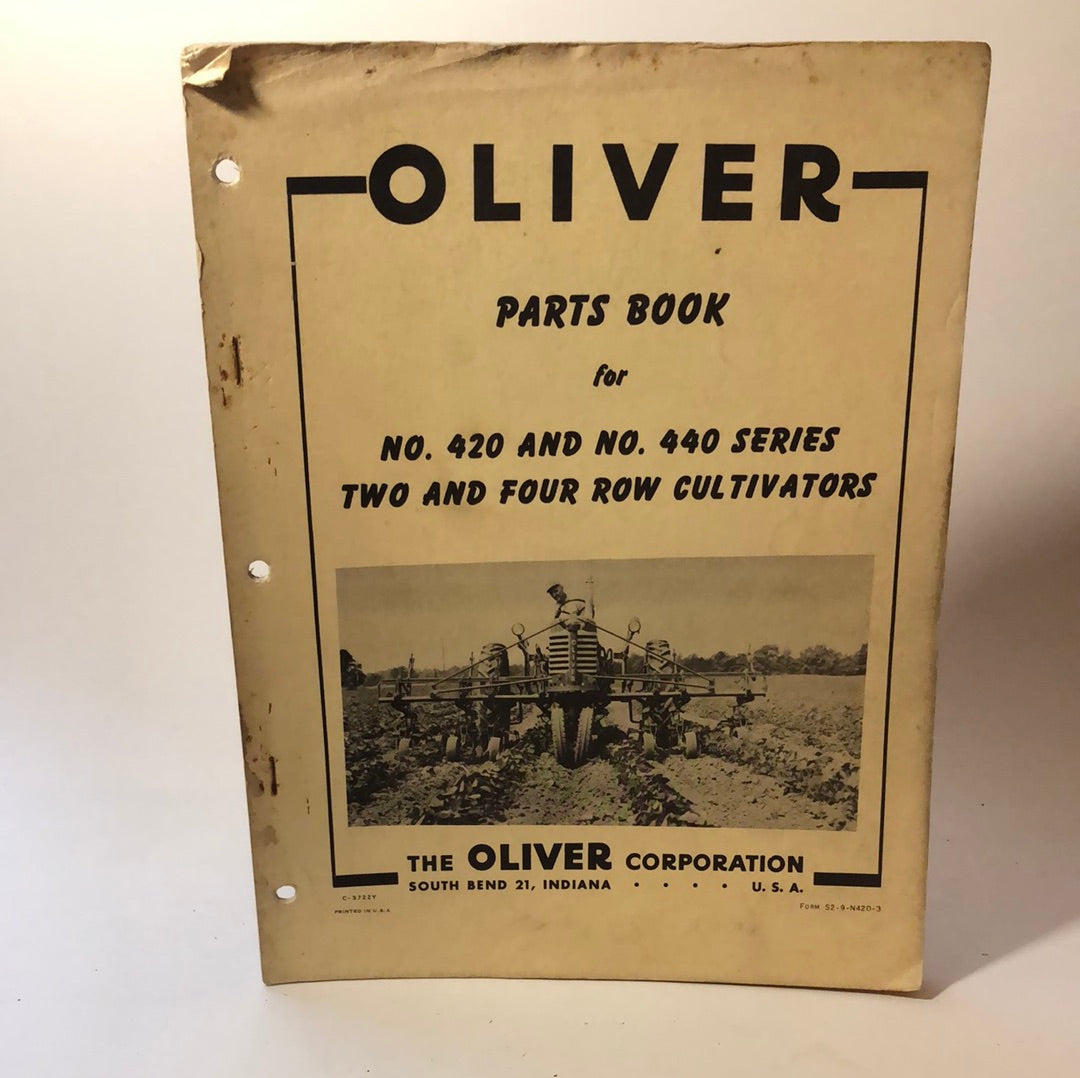 Oliver Parts Book No 420 & 440 Series 2 and 4 row cultivators