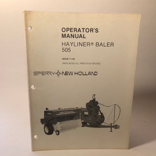 Sperry New Holland - Haybine Baler 505 - Operator's Manual